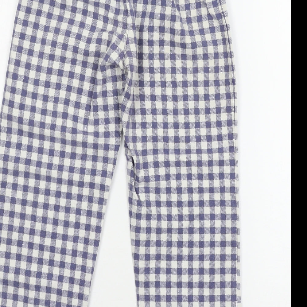 NEXT Girls Blue Check Capri Pyjama Pants Size 8 Years