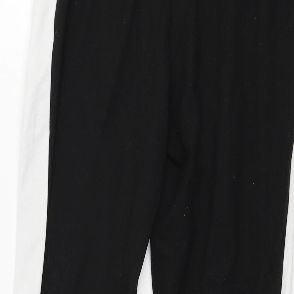 SHEIN Womens Black Striped Jersey Capri Leggings Size S L26 in