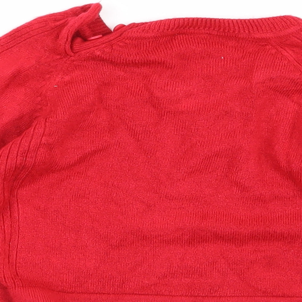 M&Co Girls Red Pullover Jumper Size 6-9 Months