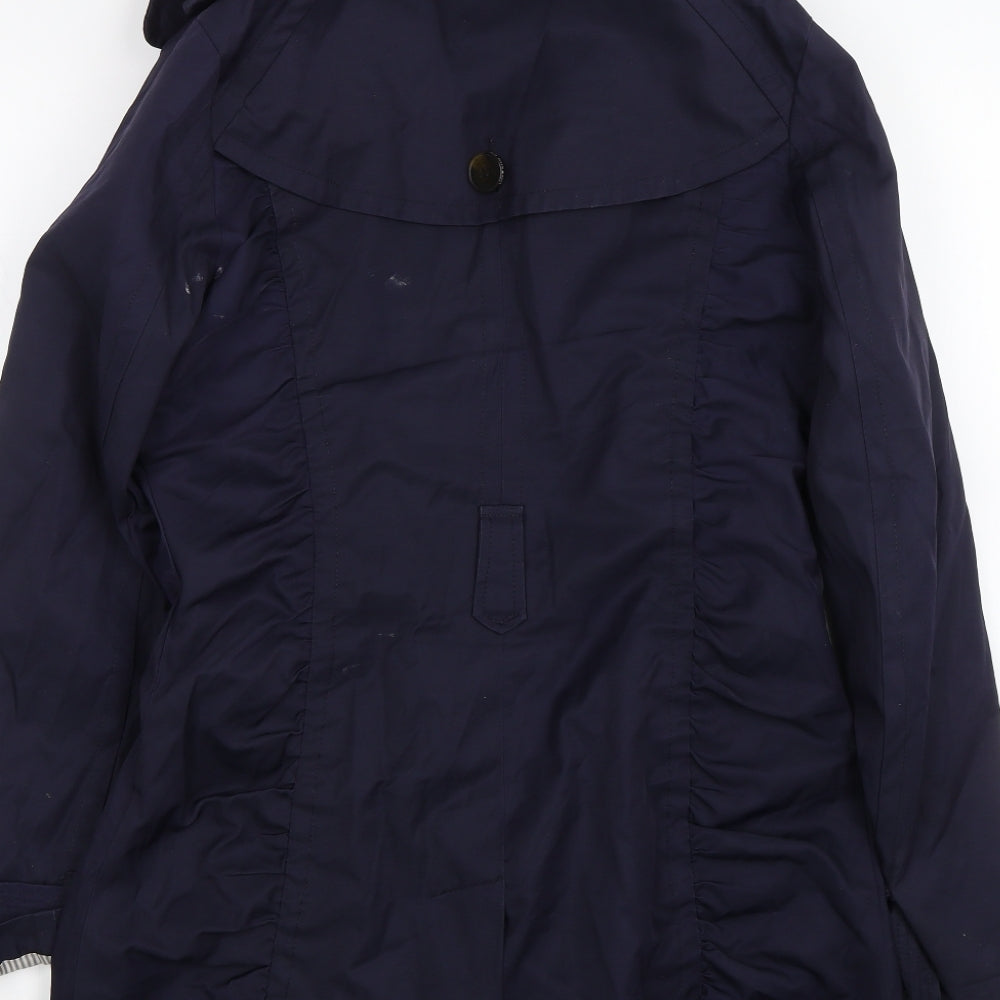 Black Rivet Womens Blue Trench Coat Coat Size S