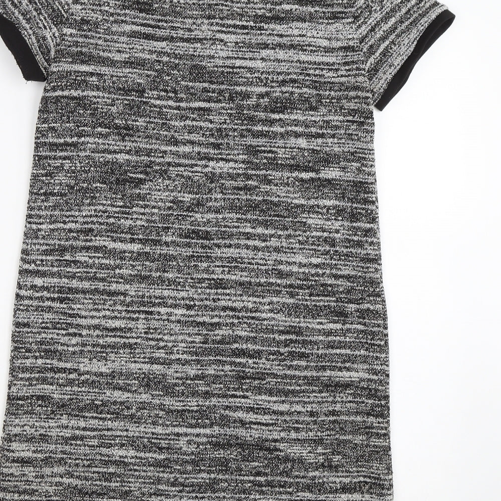 New Look Womens Grey Striped T-Shirt Dress Size 6