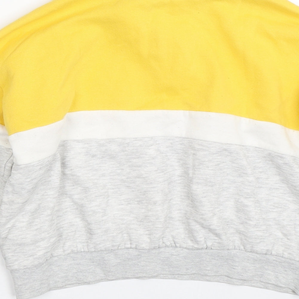 H&M Girls Yellow Striped Pullover Sweatshirt Size 10-11 Years