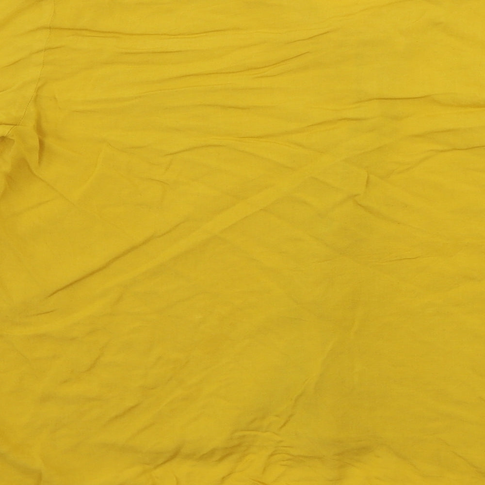 Atmosphere Womens Yellow Basic Button-Up Size 14