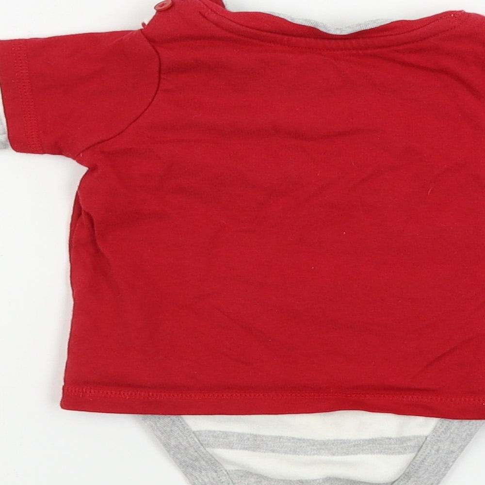George Boys Red Striped Babygrow One-Piece Size 6-9 Months