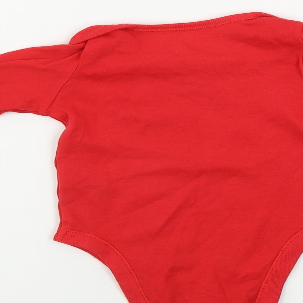 F&F Boys Red Babygrow One-Piece Size 6-9 Months - Christmas babygrow