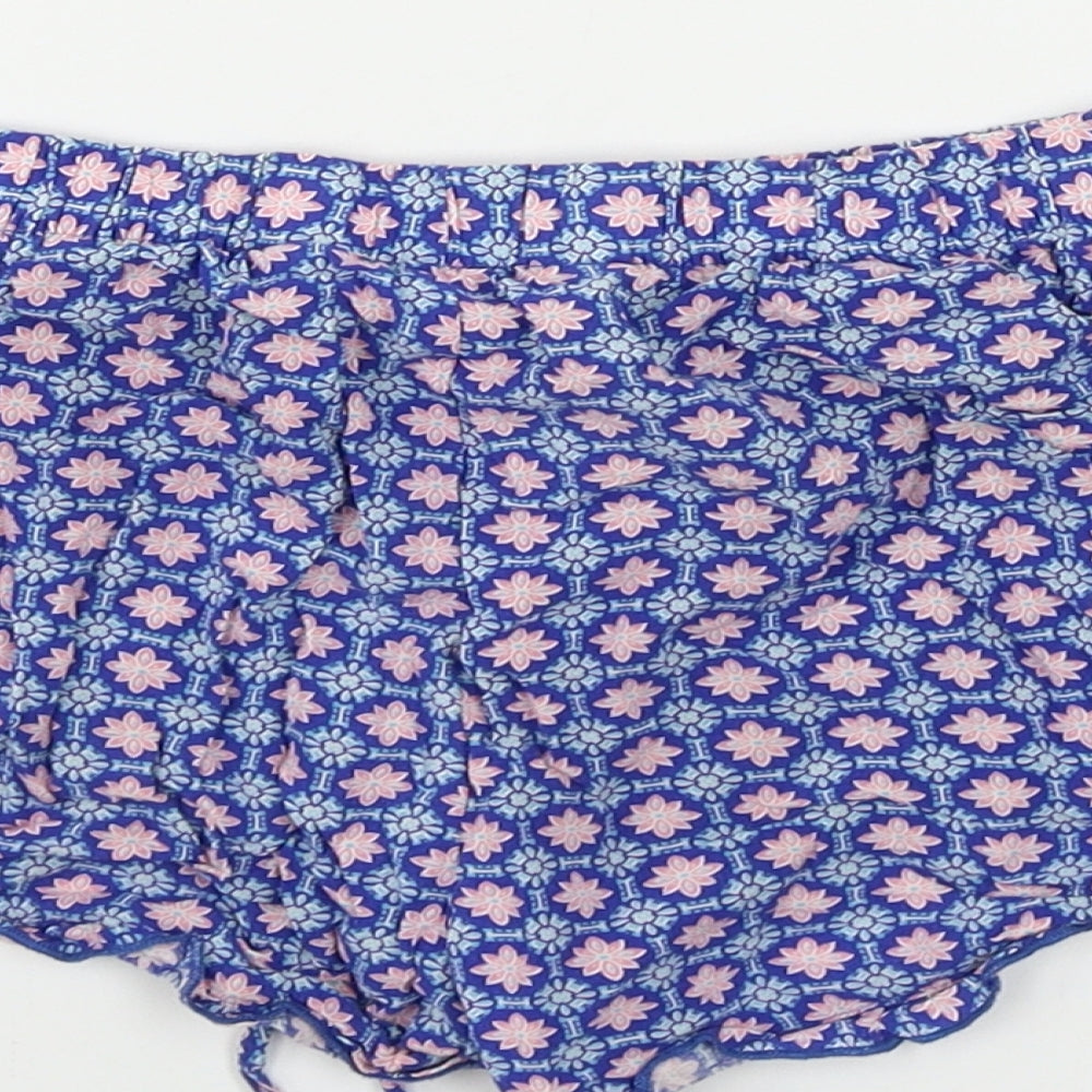 Love To Lounge Womens Blue Floral Cut-Off Shorts Size S