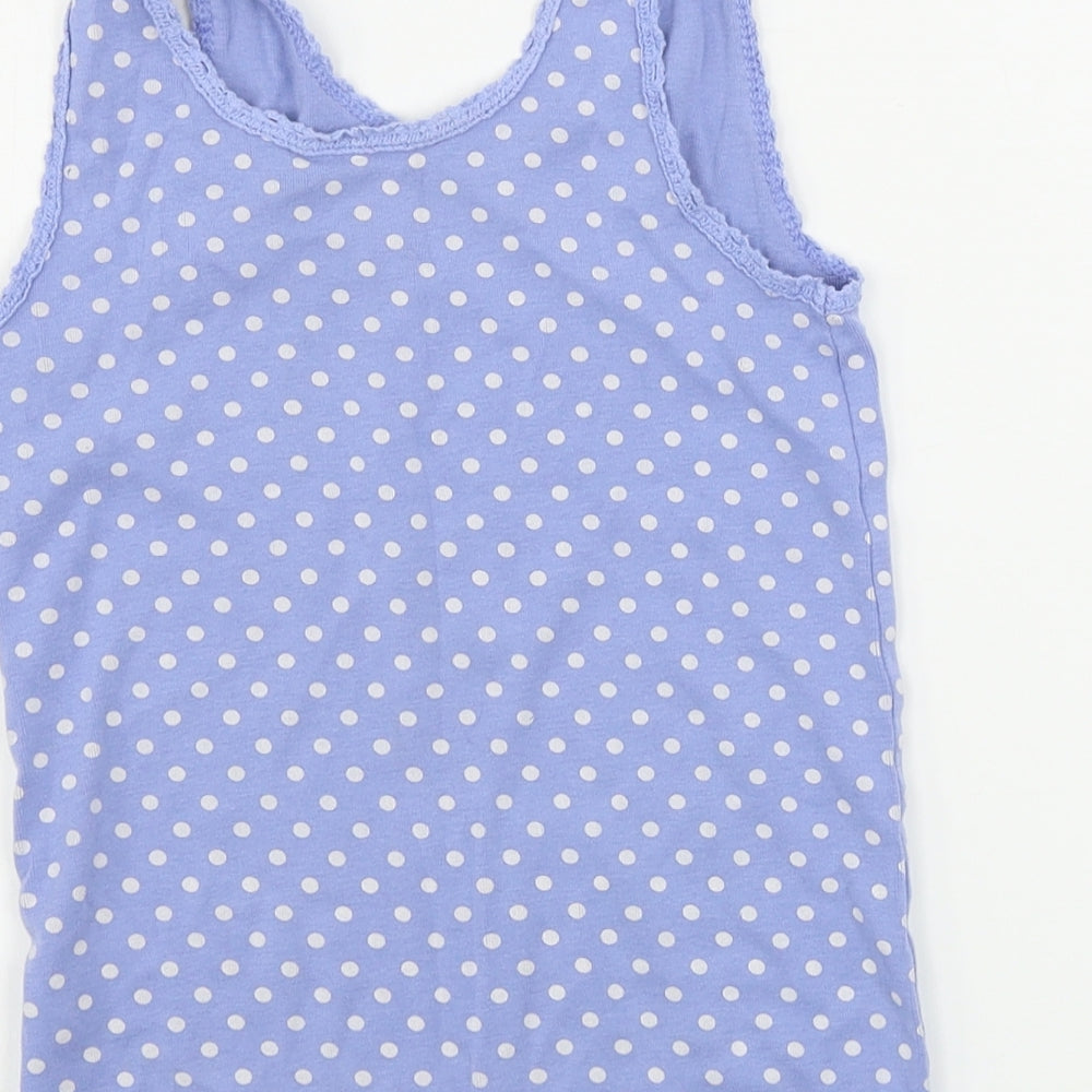Matalan Girls Black Polka Dot Basic Tank Size 8-9 Years