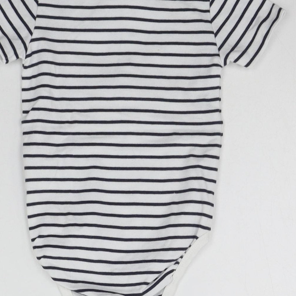 H&M Baby Black Striped Babygrow One-Piece Size 9-12 Months