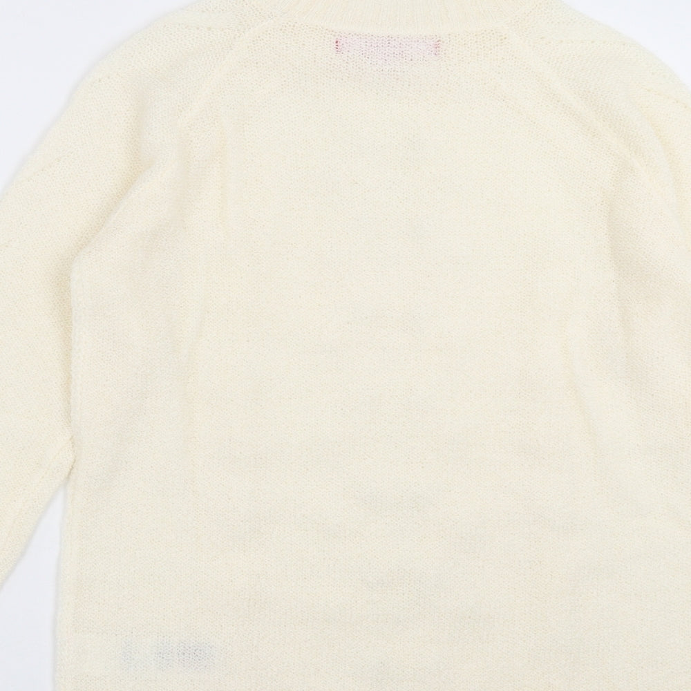 Together Womens Ivory Knit Pullover Jumper Size 8 - beaded