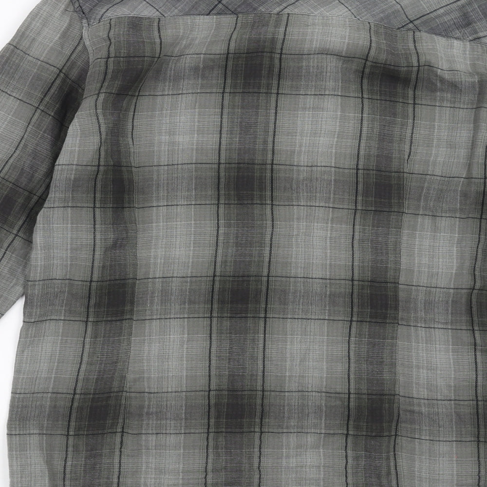 Preworn Mens Green Check Button-Up Size M