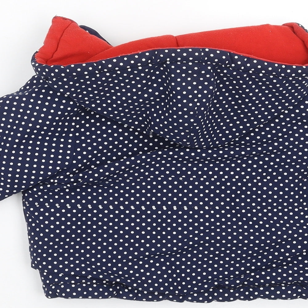 Jack & Lily Girls Blue Polka Dot Jacket Size 6-9 Months