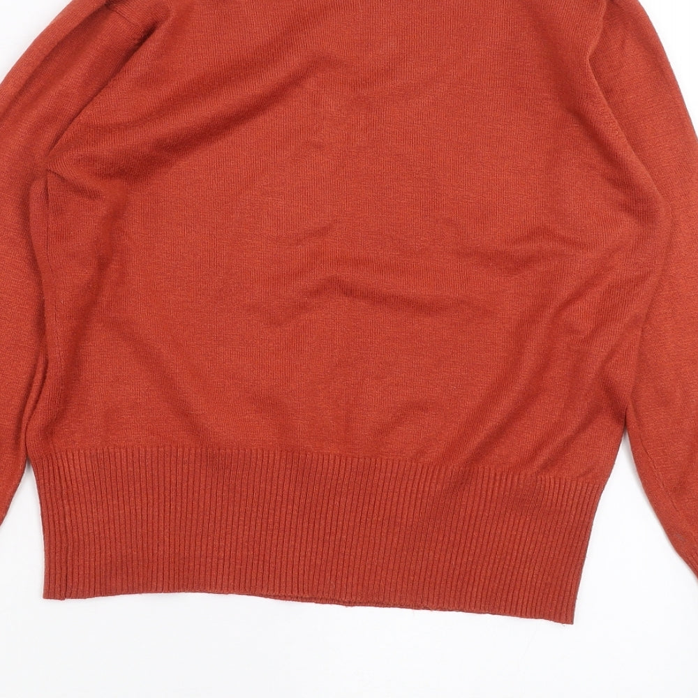 Preworn Womens Orange Knit Pullover Jumper Size 14 - rust coloured