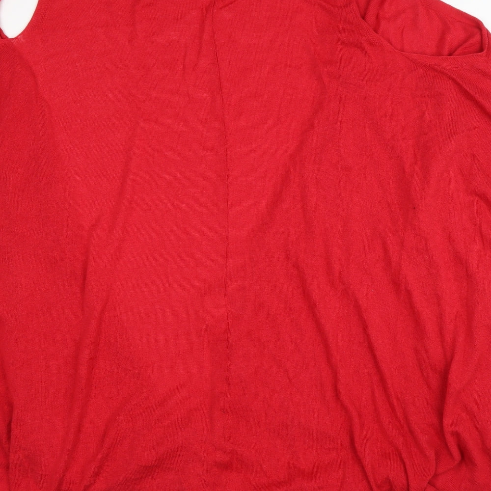 Novinza Womens Red Cardigan Jumper Size M