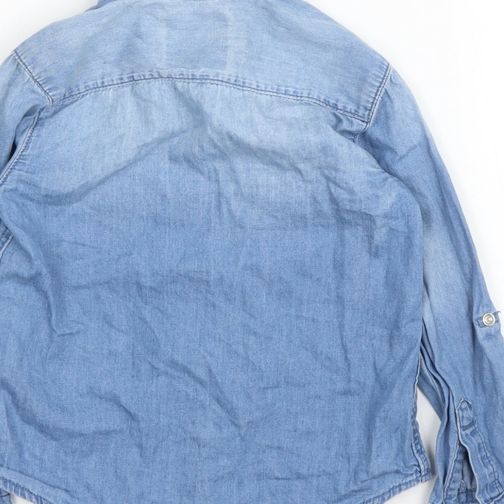 Primark Girls Blue Basic Button-Up Size 4 Years