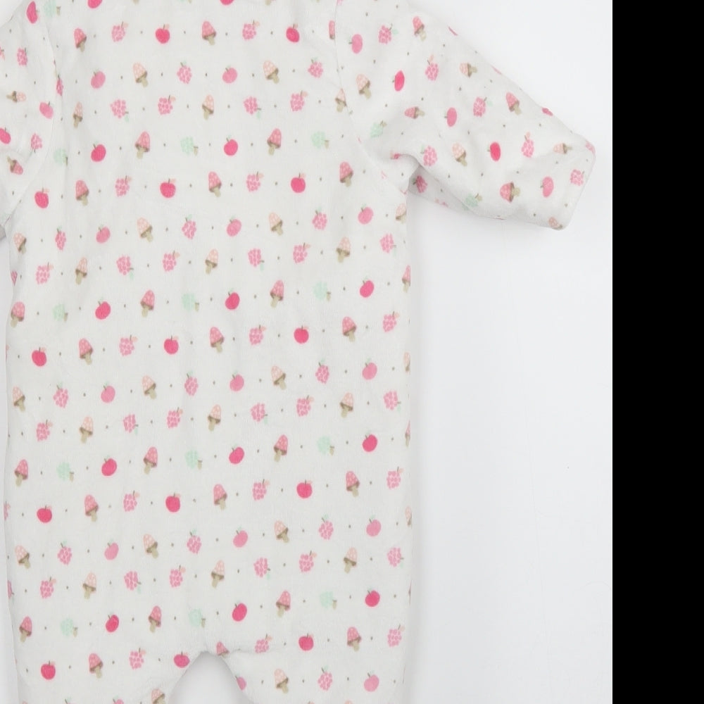 Mothercare Girls White Babygrow One-Piece Size 3-6 Months