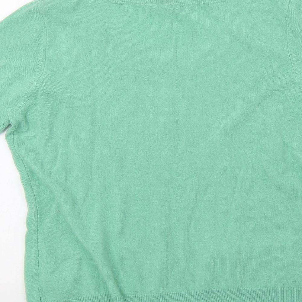 M&Co Womens Green Knit Pullover Sweatshirt Size 12
