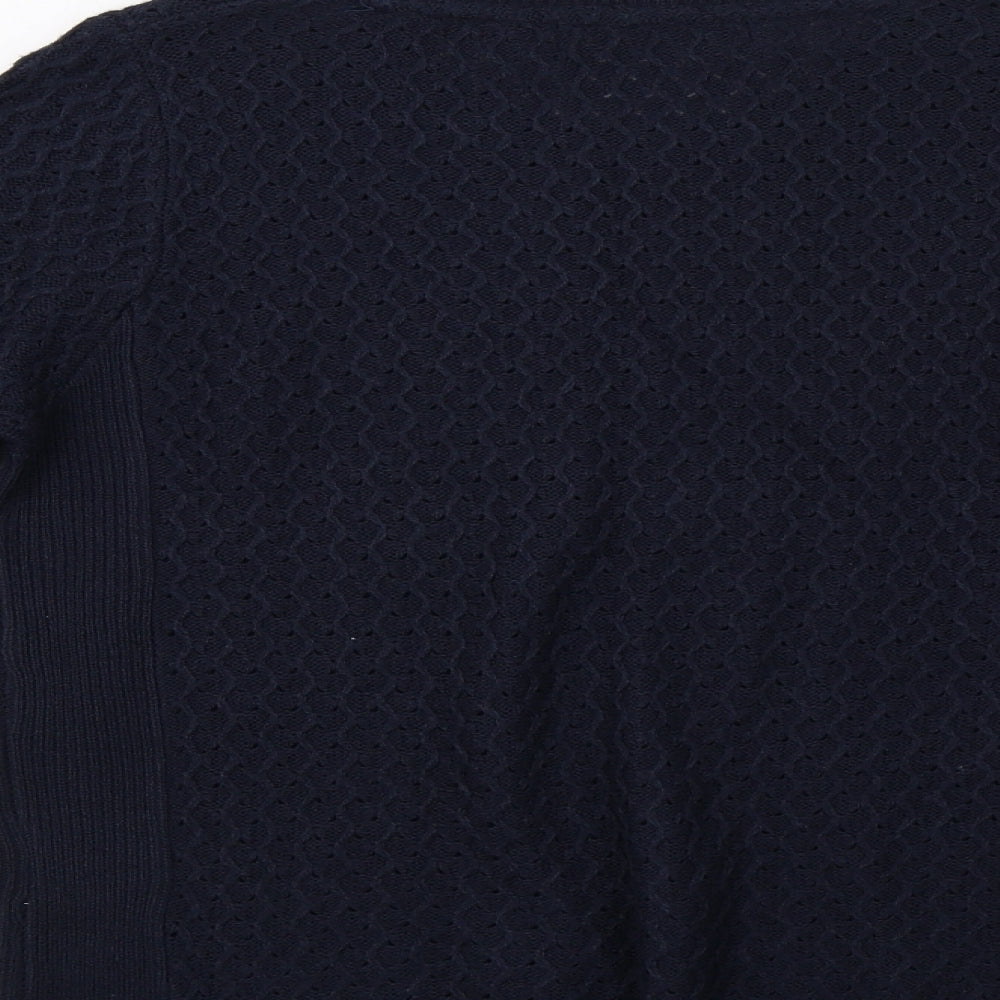 EWM Womens Blue Knit Pullover Sweatshirt Size 12