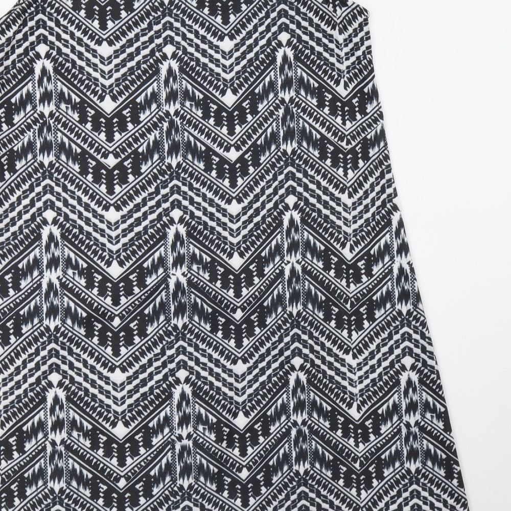 Therapy Womens Black Geometric A-Line Size M