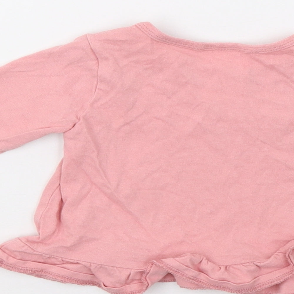 H&M Girls Pink Basic T-Shirt Size 9-12 Months