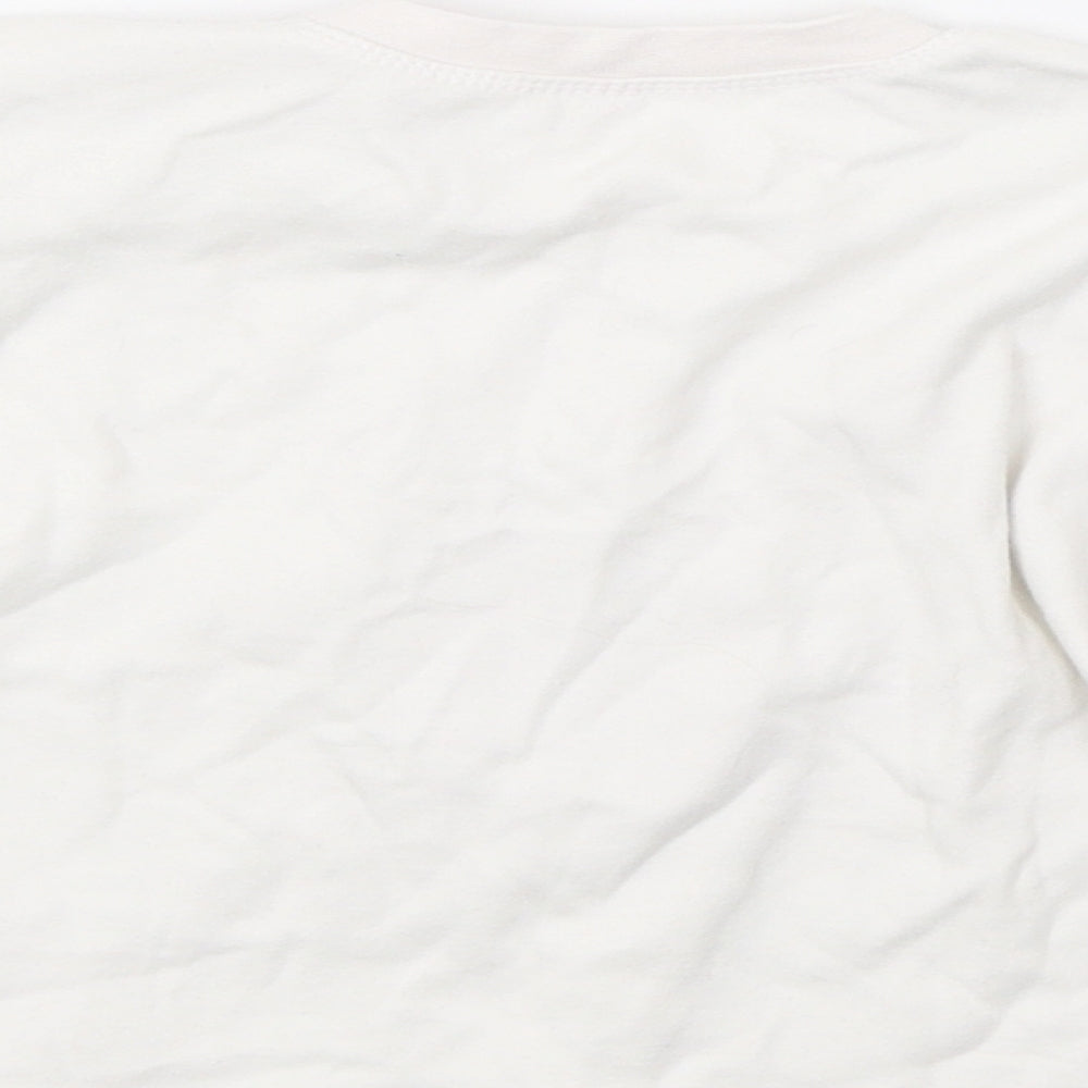 Preworn Girls White Pullover T-Shirt Size 18-24 Months