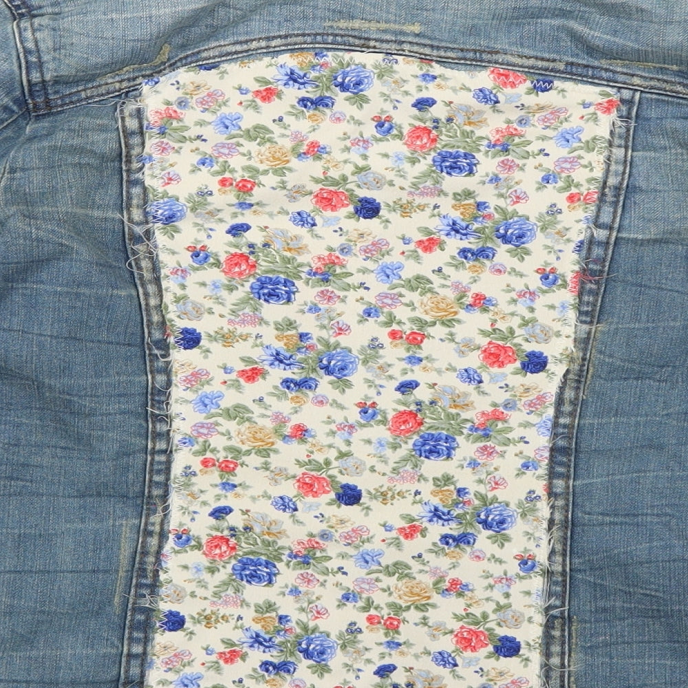 Dorothy Perkins Womens Blue Floral Jacket Coat Size 8