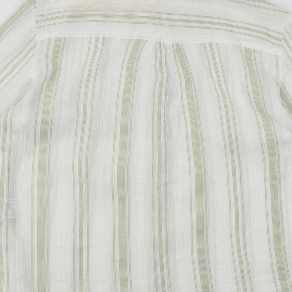 ISLE Womens White Striped Basic Button-Up Size 18