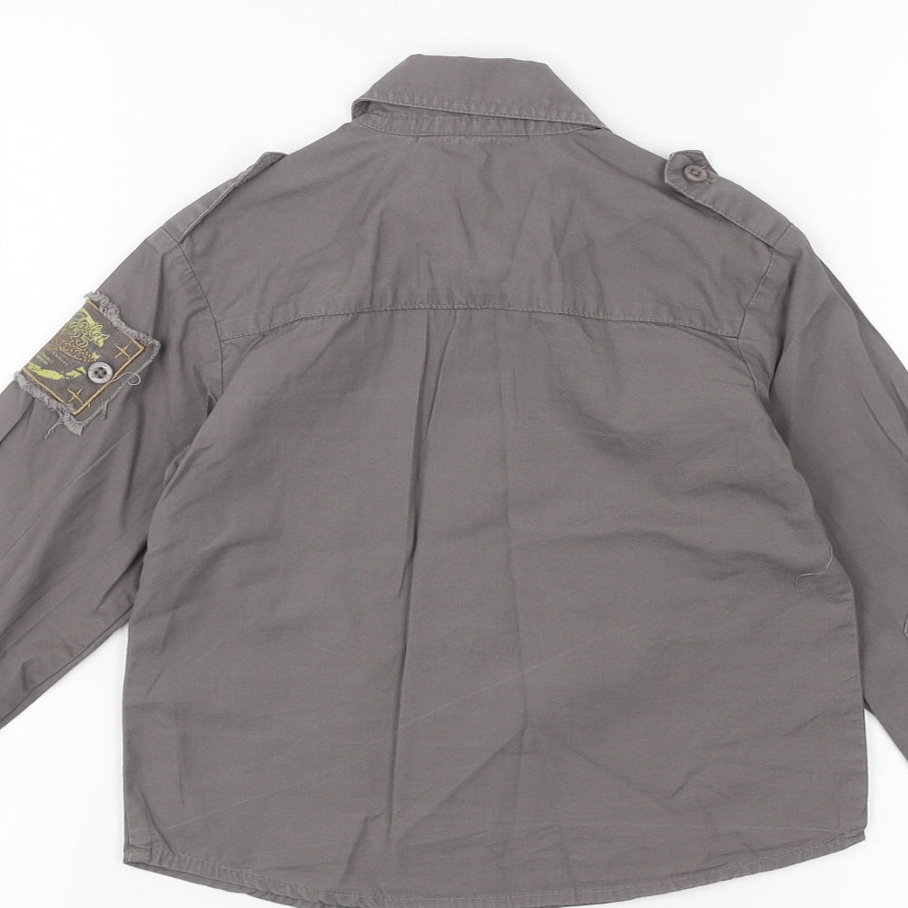 Feu Follet Baby Grey Basic Button-Up Size 24 Months