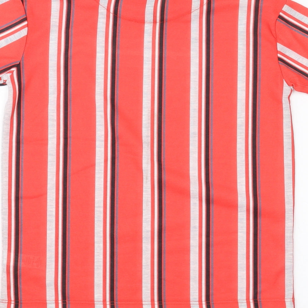 George Boys Orange Striped Basic T-Shirt Size 7-8 Years