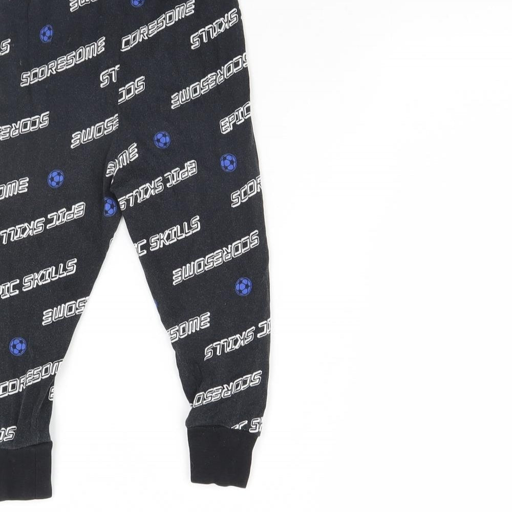George Boys Black Solid Pyjama Pants Size 2 Years - Football