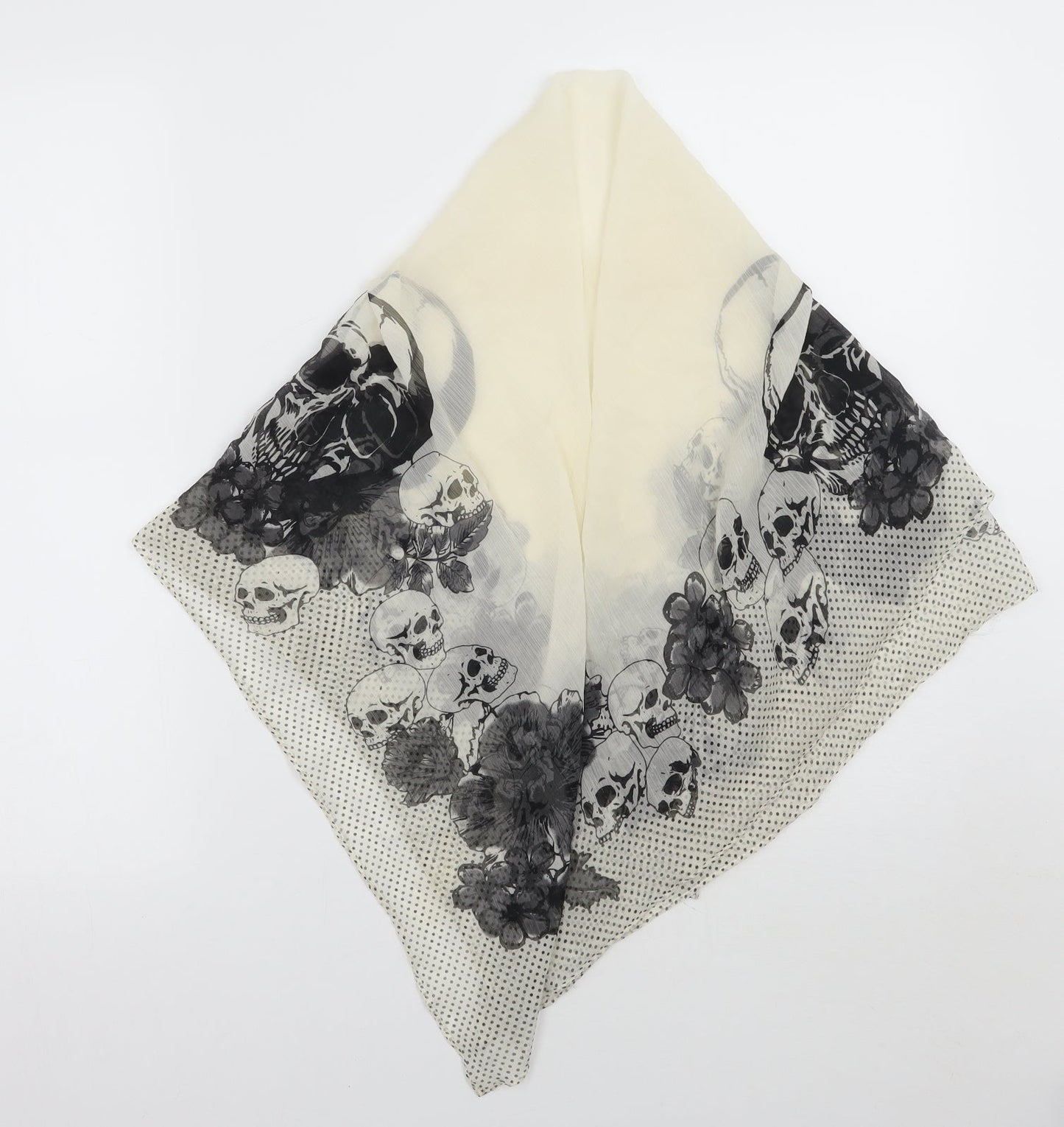 Preworn Womens Beige Polka Dot Scarf