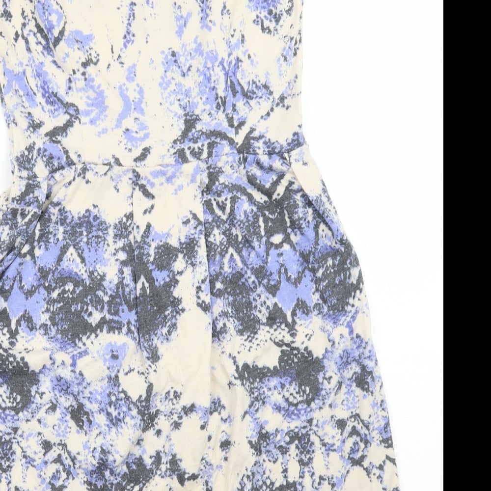 VILA Womens White Floral A-Line Size M