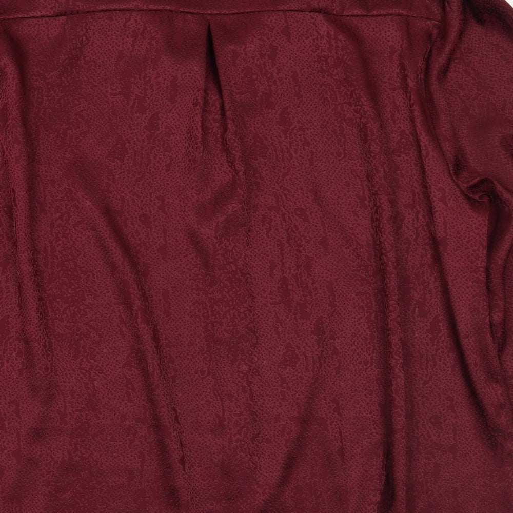 Soon Womens Red Animal Print Basic Button-Up Size 18