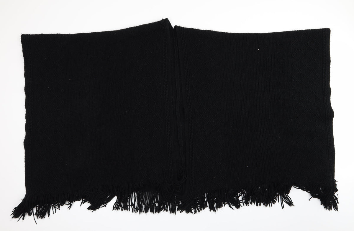 Preworn Womens Black Geometric Shawl/Wrap - Shall