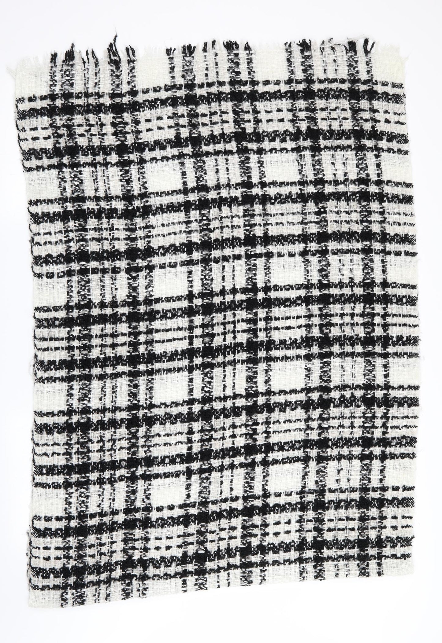 Preworn Womens Black Check Shawl/Wrap - Open Knit