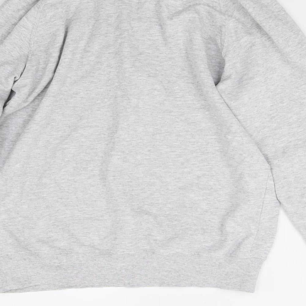 Fruit of the Loom Womens Grey Henley Sweatshirt Size S