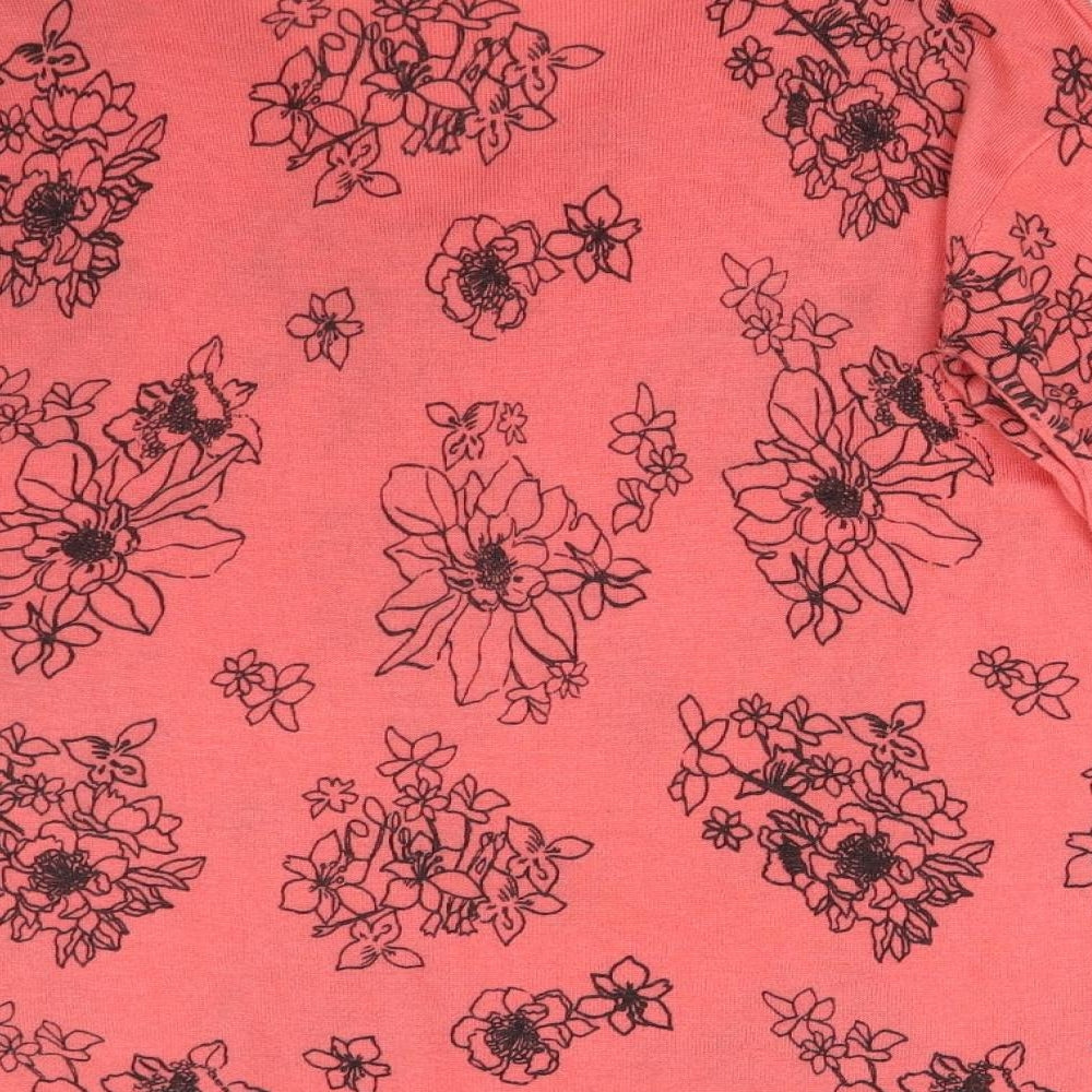 Marks & Spencer Womens Pink Floral Knit Pullover Jumper Size S