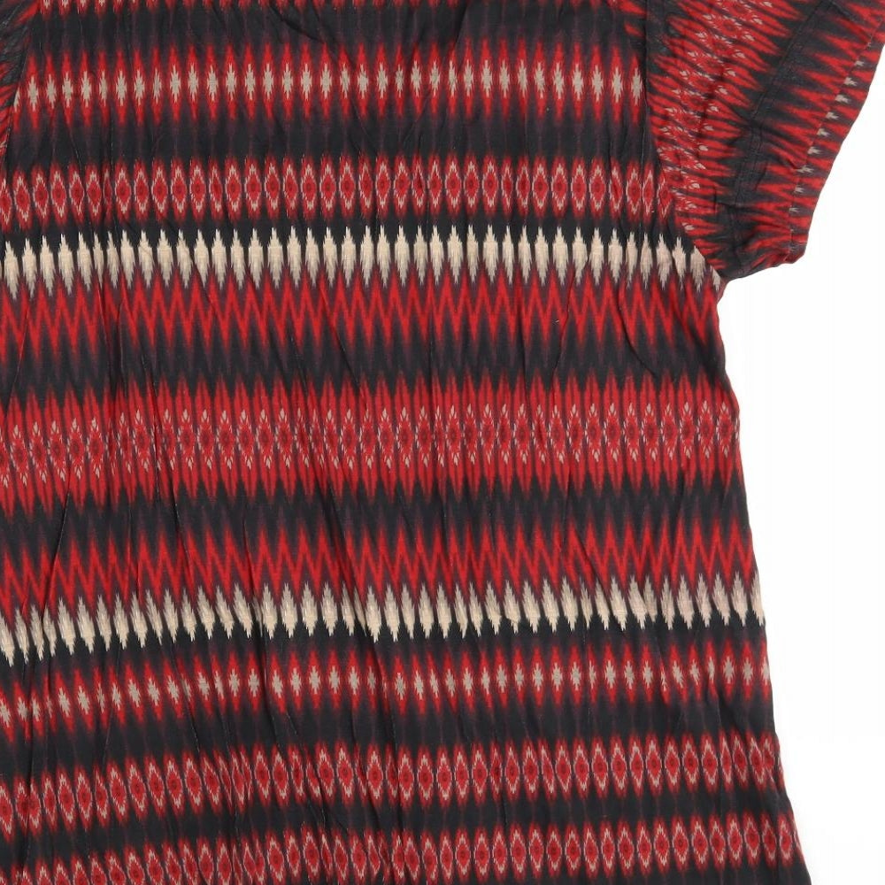 Tommy & Kate Womens Red Fair Isle Basic Blouse Size 18