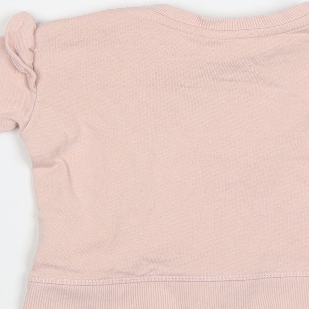 H&M Baby Pink Pullover Jumper Size 6-9 Months - Bunny
