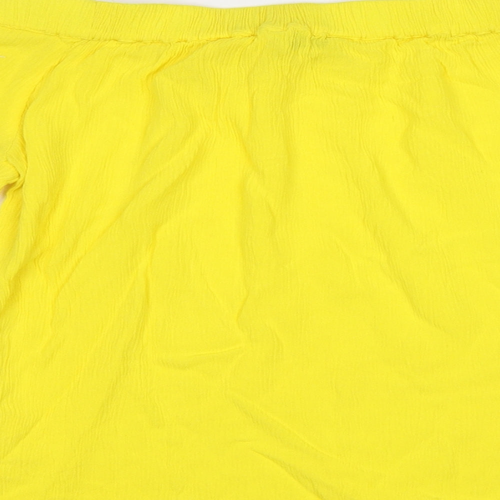 F&F Womens Yellow Basic Blouse Size 10