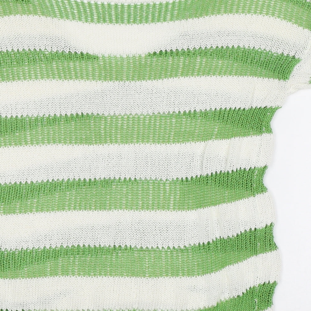 NEXT Womens Green Striped Pullover Jumper Size 10