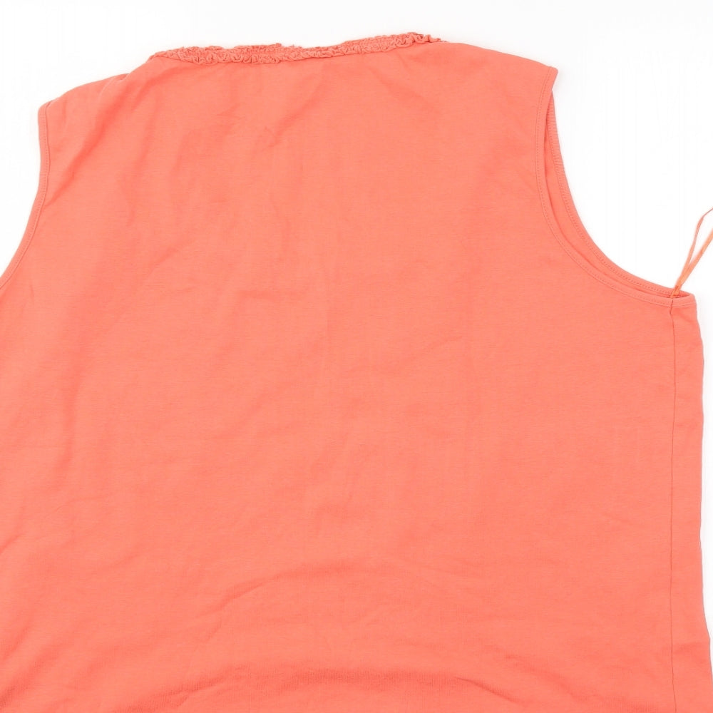 Casual Collection Womens Orange Basic Blouse Size 22