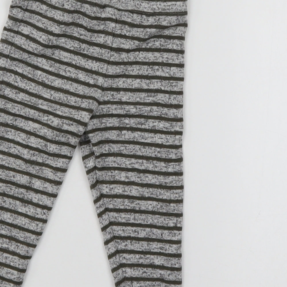 Fred & Flo Boys Grey Striped Sweatpants Leggings Size 6-9 Months