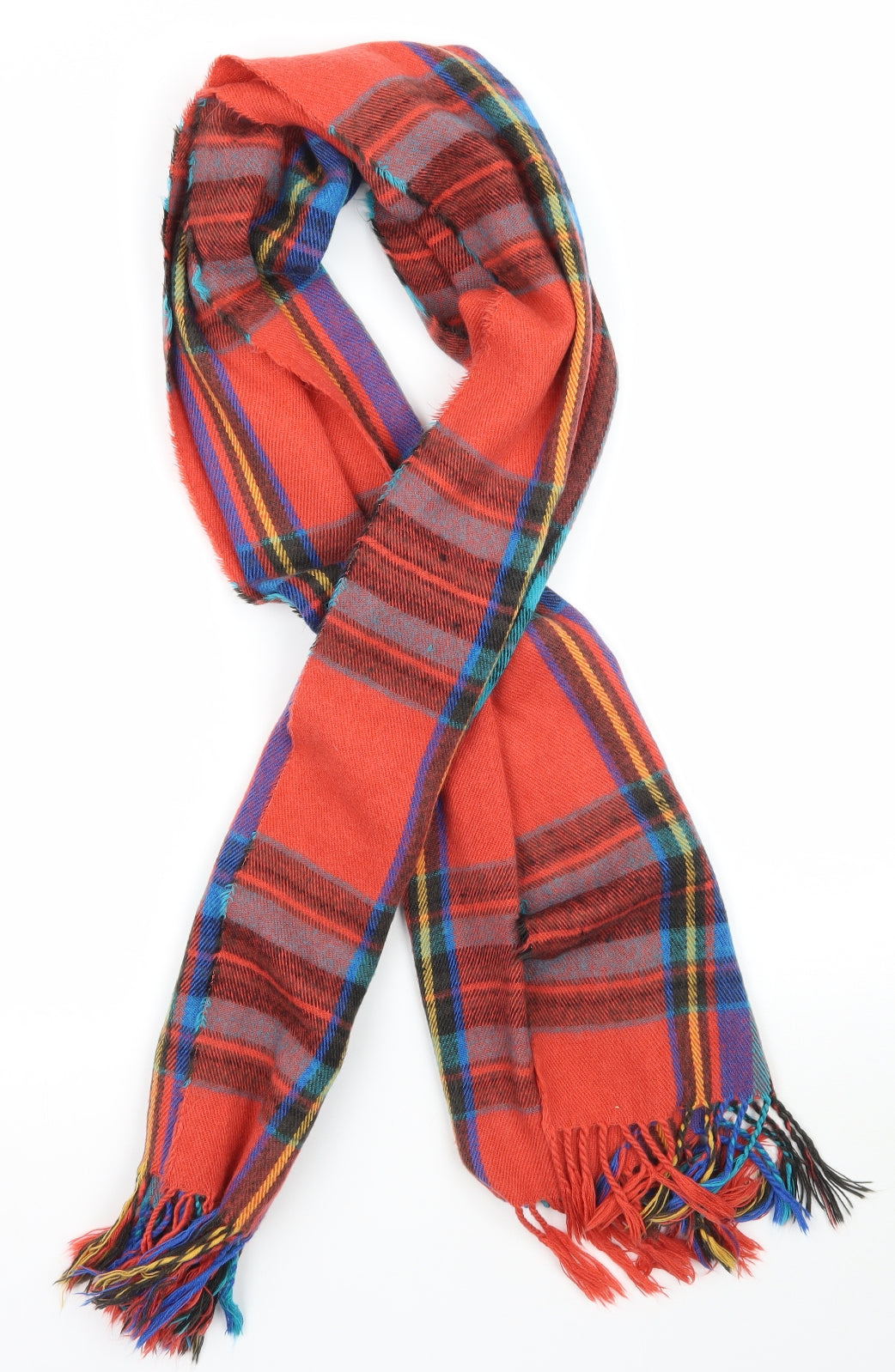 Miss Selfridge Unisex Multicoloured Plaid Knit Scarf