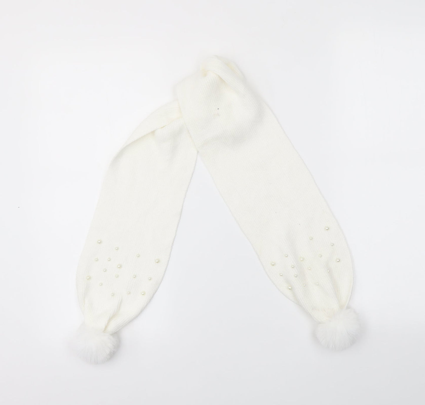 Preworn Womens White Knit Scarf