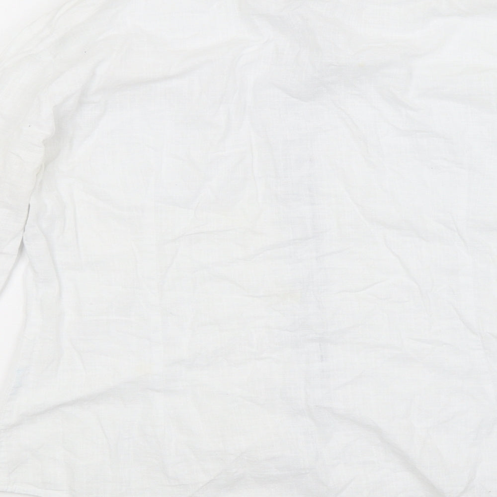 VICKERS Womens White Floral Basic Button-Up Size XL
