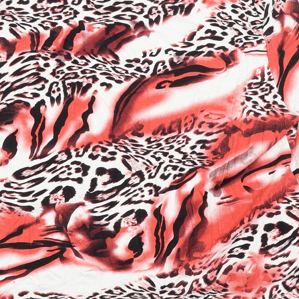 Saloos Womens Multicoloured Animal Print Basic Blouse Size XL