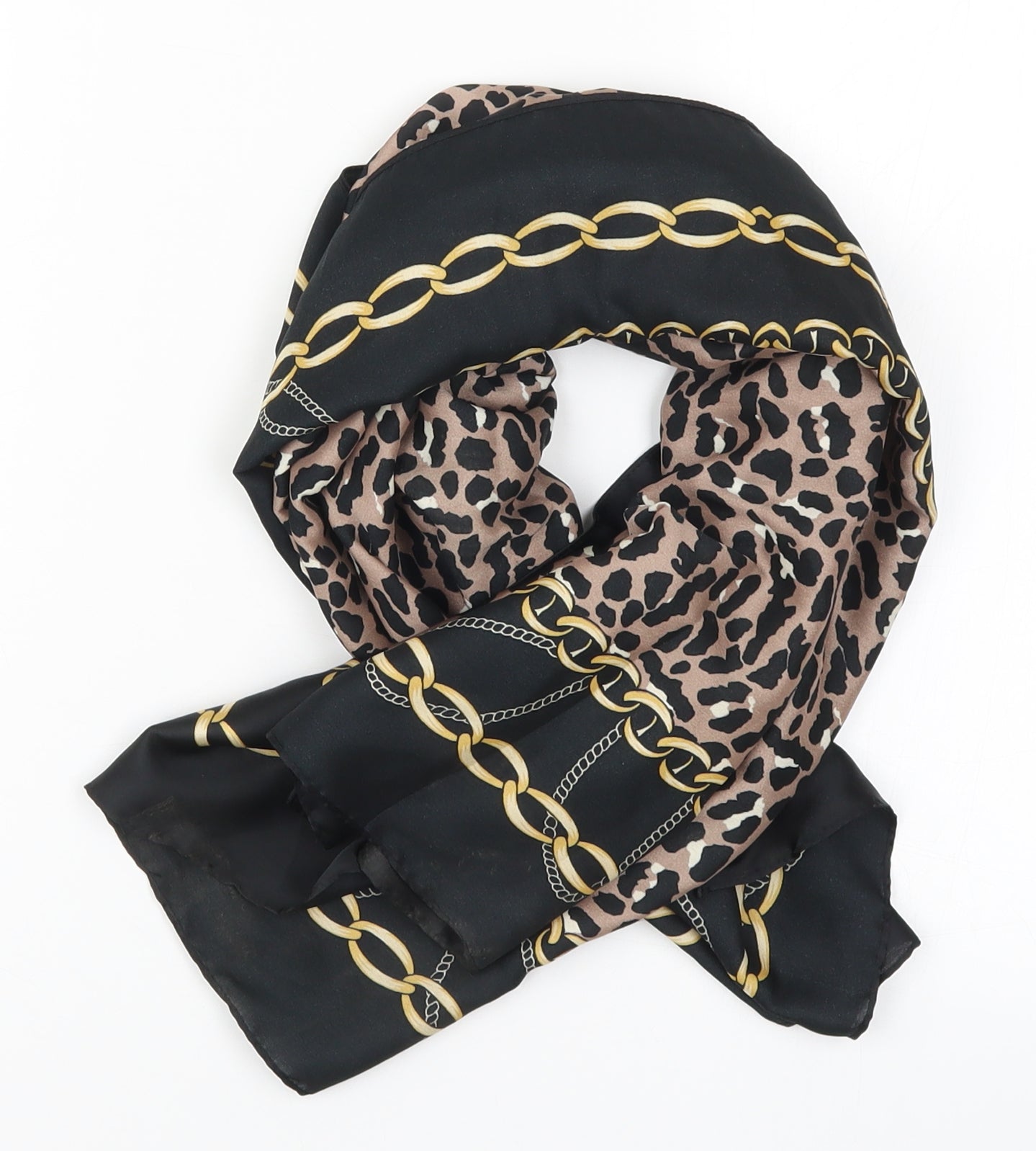 Bijou Rigite Womens Brown Animal Print Scarf