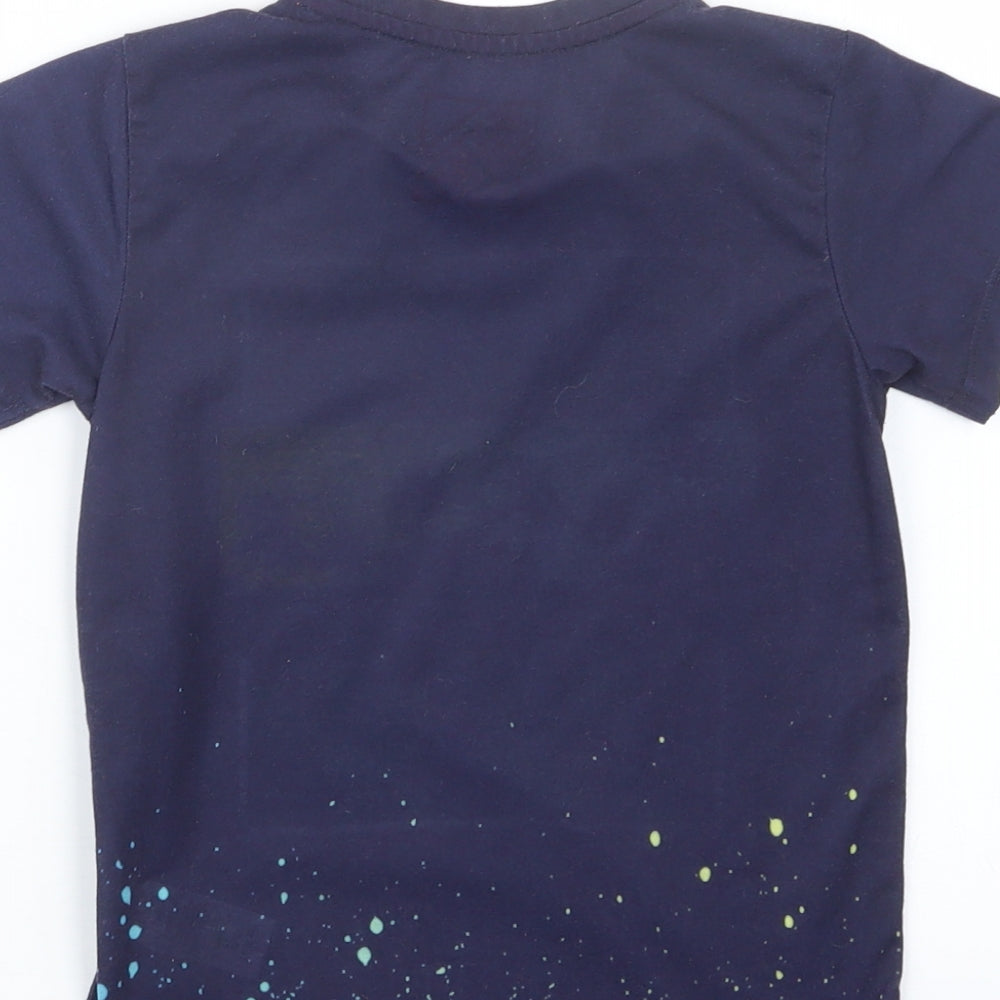 Matalan Boys Blue Geometric Basic T-Shirt Size 6 Years