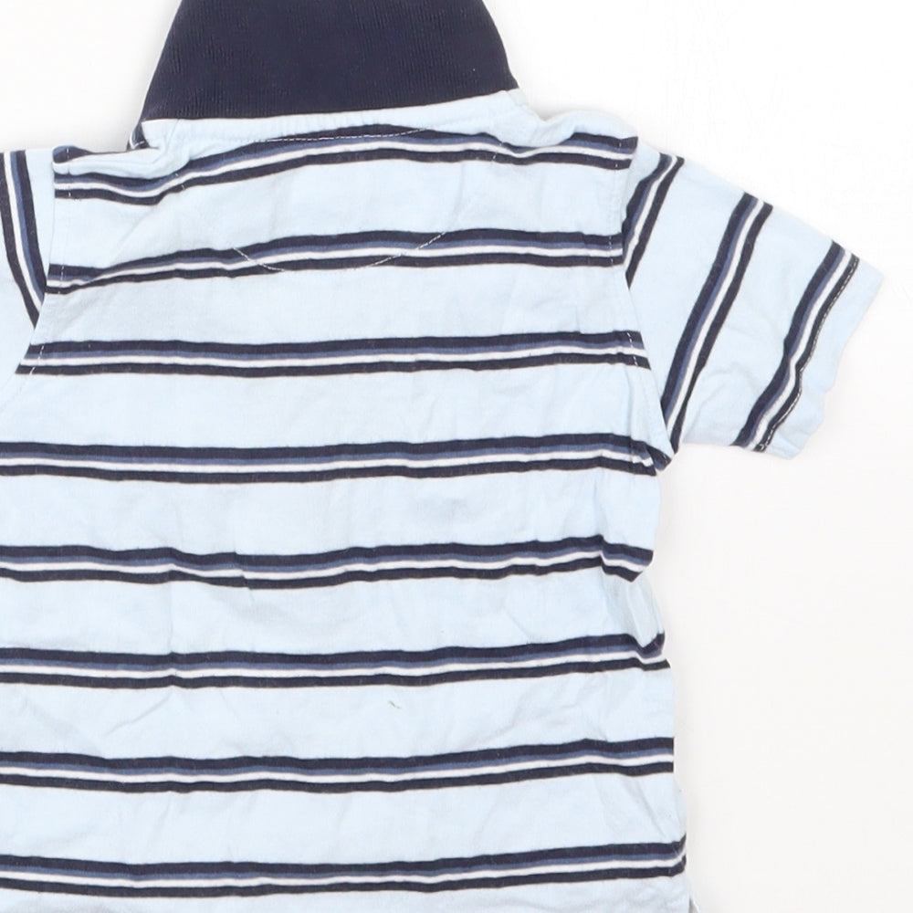 Matalan Boys Blue Striped Basic Polo Size 6-9 Months