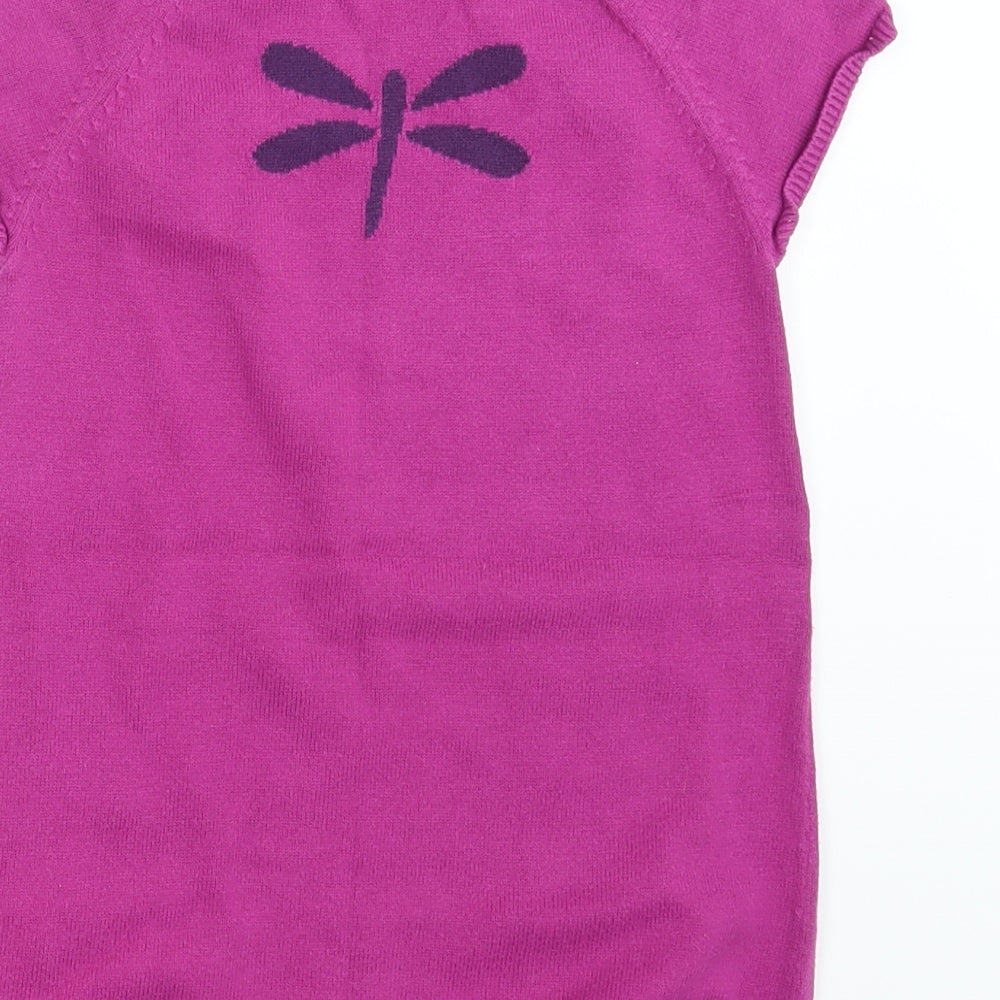 Vertbaudet Girls Purple Pullover Jumper Size 4 Years